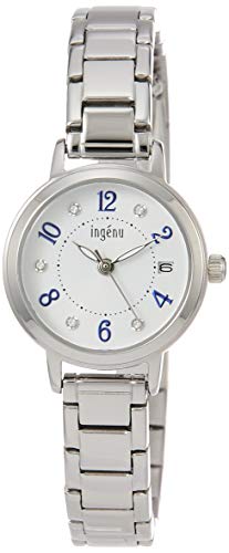 [セイコーウォッチ] 腕時計 アンジェーヌ スワロフスキー 白文字盤 カーブ無機ガラス AHJK444 レディース シルバー